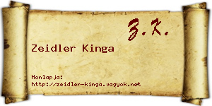 Zeidler Kinga névjegykártya